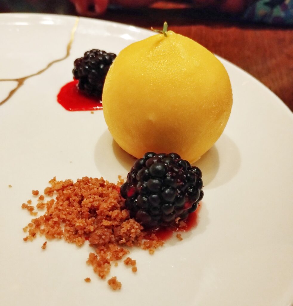 lemon sorbet with berries