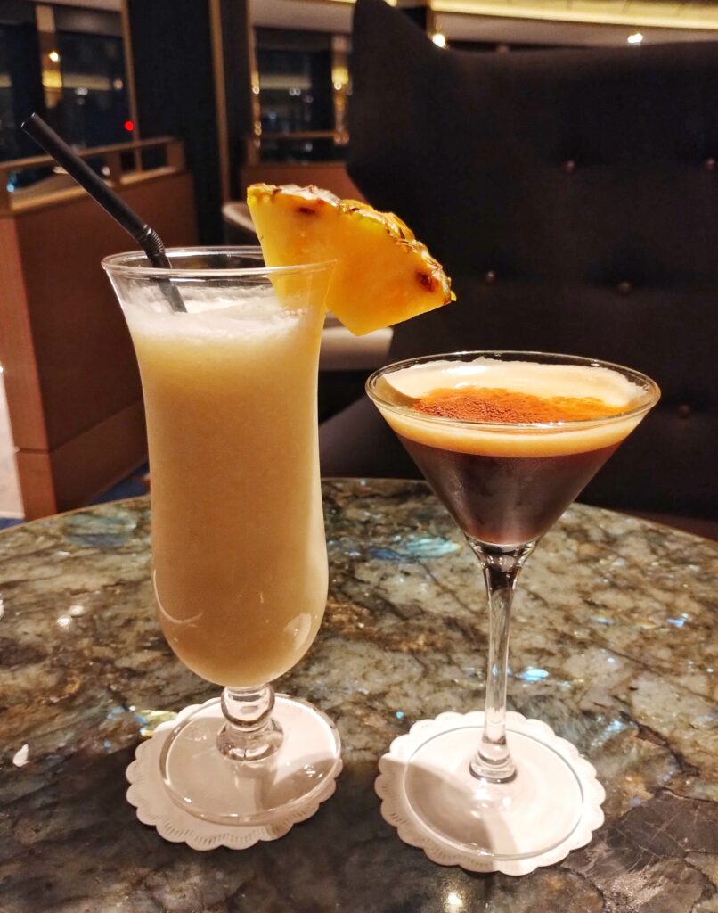 A Pina Colada and an Espresso Martini