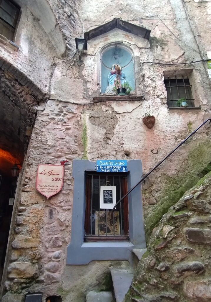 Old stone building in the medieval old town of Dolceacqua